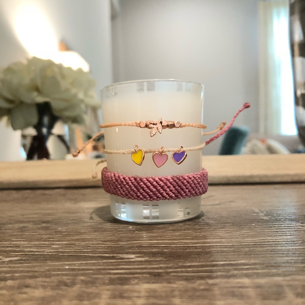 PURA VIDA 💗 pink and tan bracelets bundle